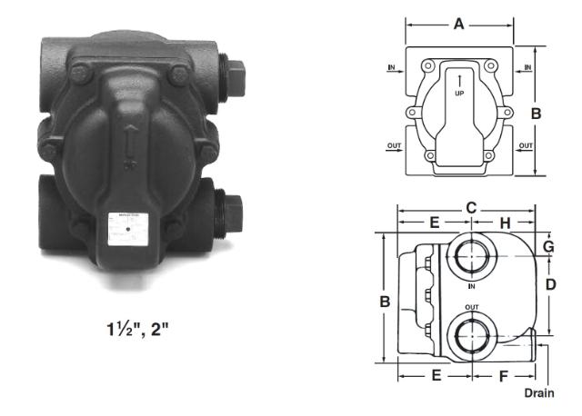 FT030H F&T Trap 1.5 IN. H Pattern